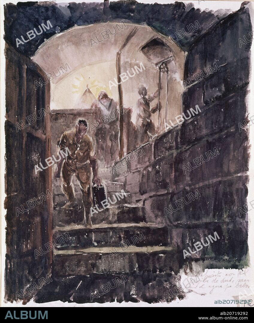 ARTURO REQUE MERUVIA-KEMER-. TOLEDO-ALCAZAR-DEPOSITO CON ALJIBE PARA OBTENER AGUA-GUERRA CIVIL.