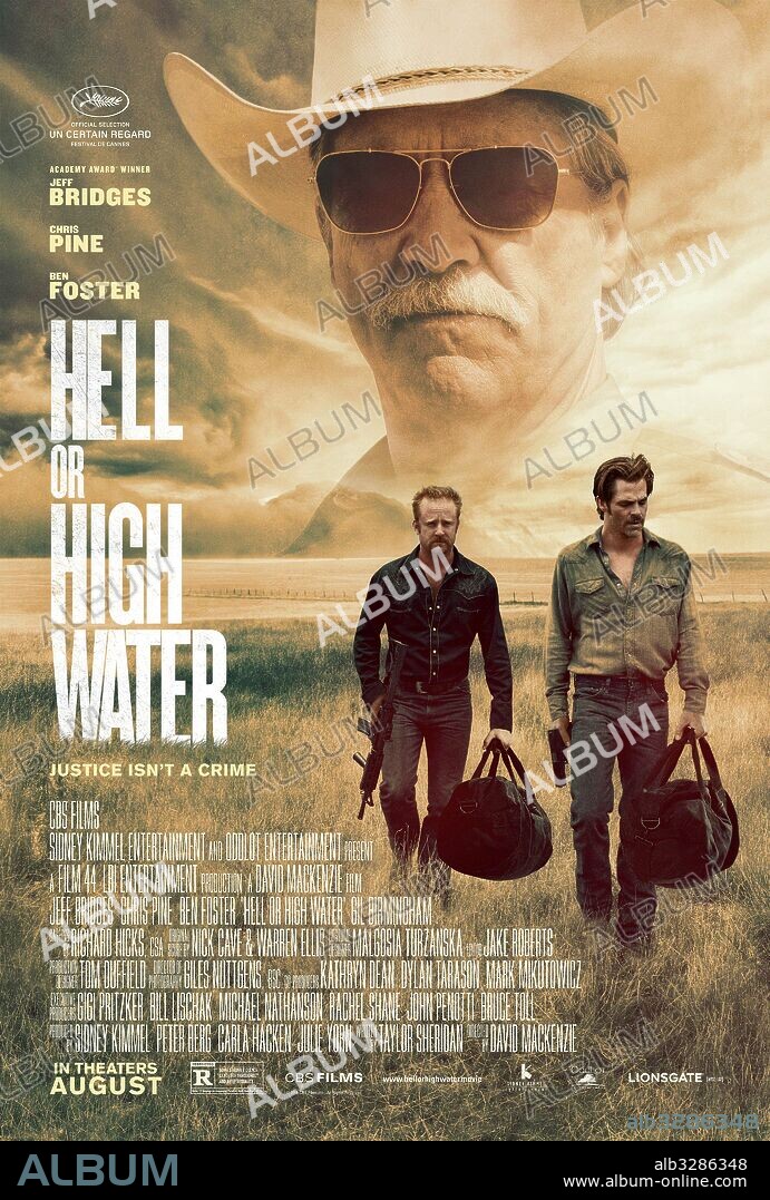 Poster de COMANCHERIA, 2016 (HELL OR HIGH WATER), dirigida por DAVID MACKENZIE. Copyright FILMS 44/ODDLOT ENT/SIDNEY KIMMEL ENT.