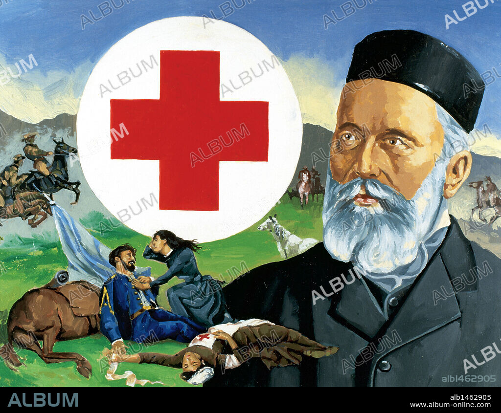 HENRI DUNANT (1828-1910). Filántropo suizo. En 1863 fundó la "Cruz Roja". Fue el primer Premio Nobel de la Paz (1901) .