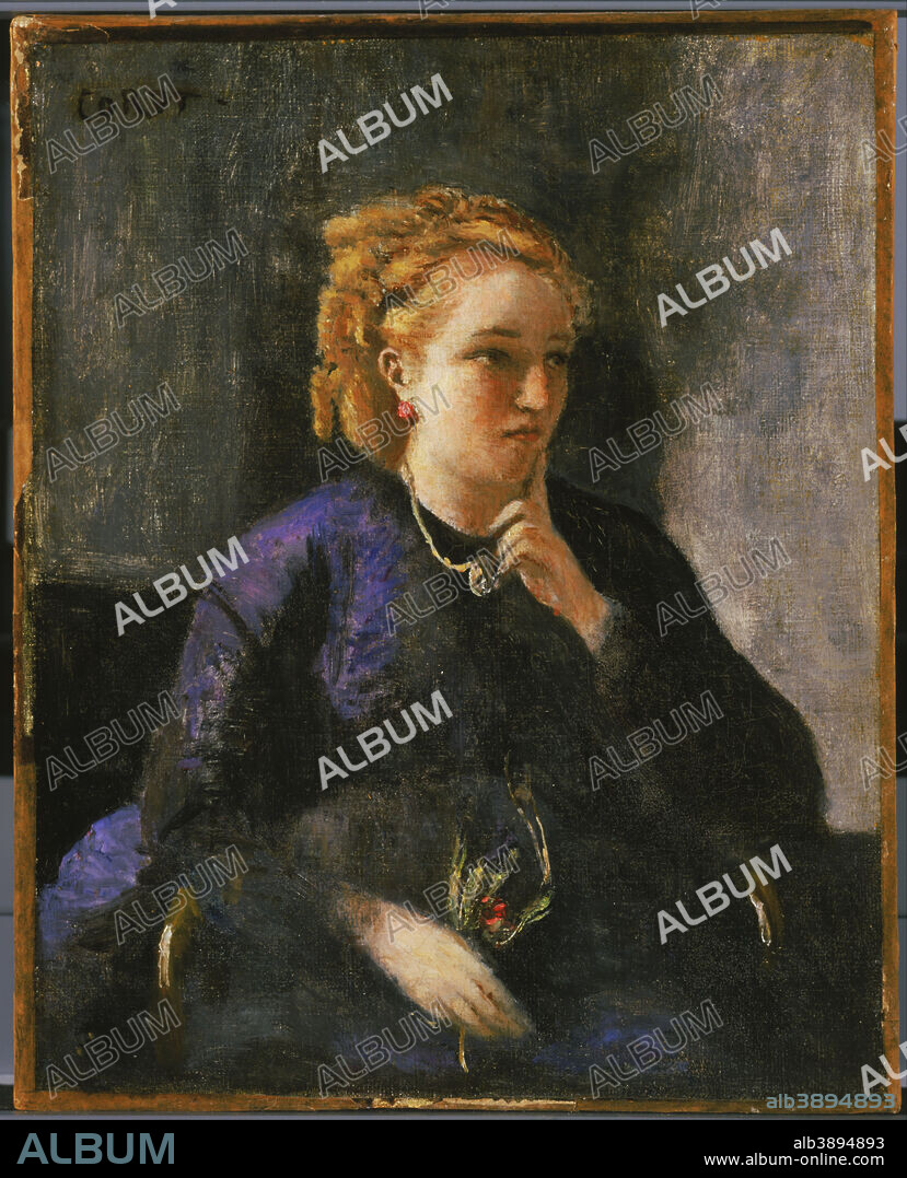 CAMILLE COROT. Portrait de femme / Portrait of a Woman'. Date/Period: 1870. Painting. Oil on canvas. Height: 41.3 cm (16.2 in); Width: 33 cm (12.9 in).