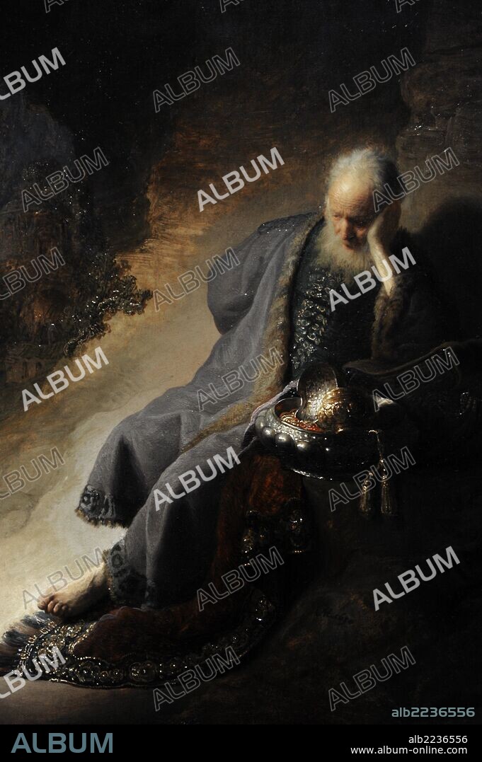 ARTE BARROCO. HOLANDA. SIGLO XVII. REMBRANDT, Rembrandt Harmensz van Rijn o Rhijn, llamado (Leiden, 1606-Amsterdam, 1669). Pintor, grabador y dibujante holandés. "JEREMIAS PREVE LA DESTRUCCION DE JERUSALEN" o "JEREMIAS LAMENTA LA DESTRUCCION DE JERUSALEN", 1630. Rijksmuseum, Amsterdam.