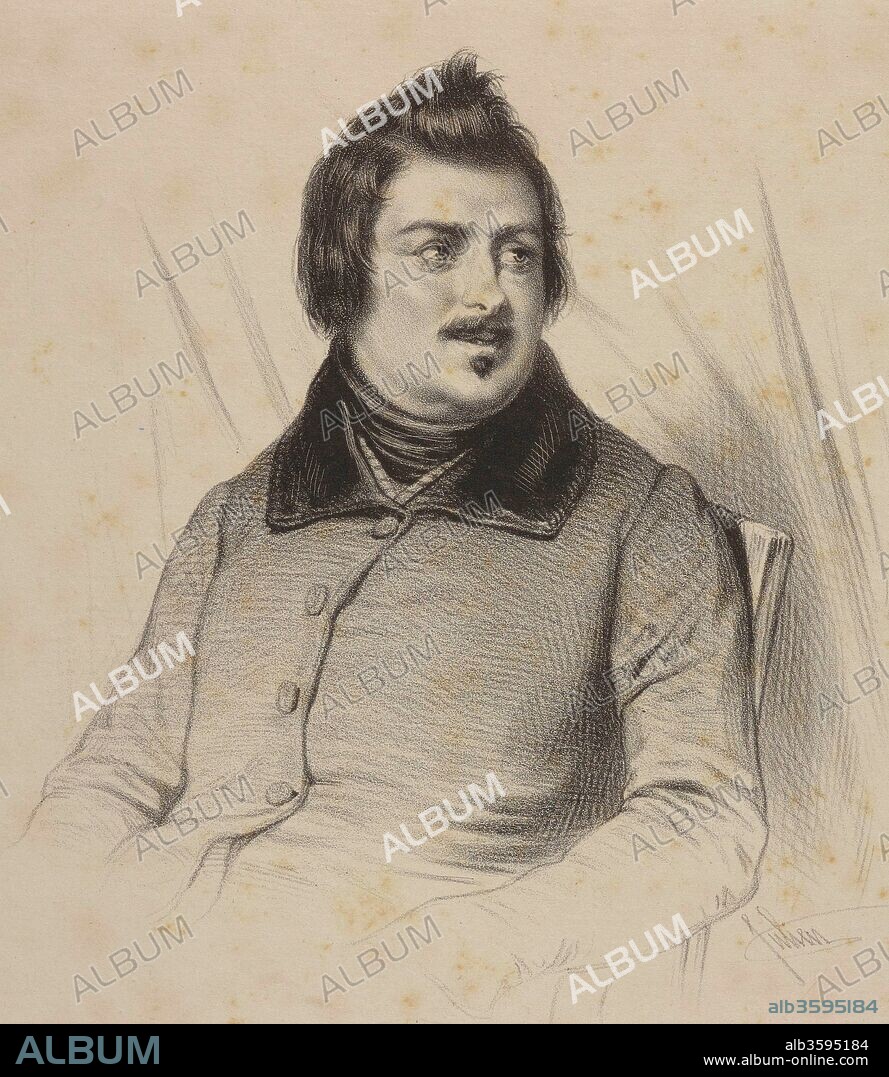 BERNARD ROMAIN JULIEN. Portrait of Honoré de Balzac (1799-1850).