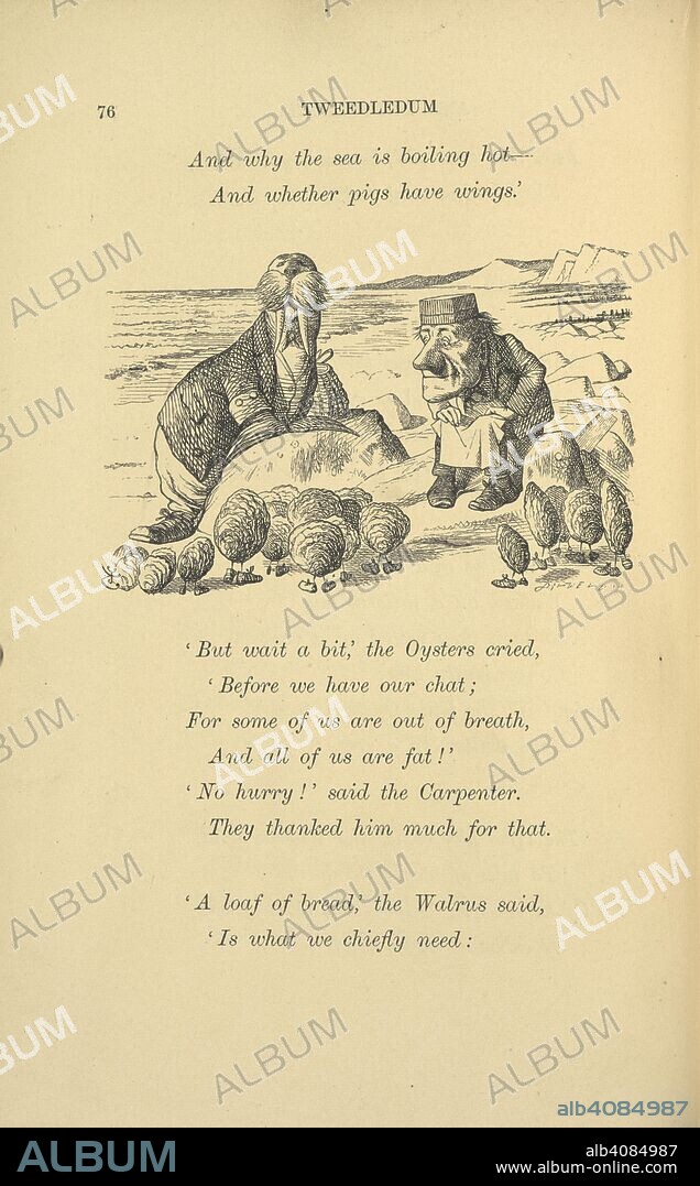 The walrus and the carpenter with oysters. [Through the Looking-Glass, and what Alice found there ... With fifty illustrations by John Tenniel.]. London : Macmillan & Co., 1897. Source: 012808.eee.57 page 76.