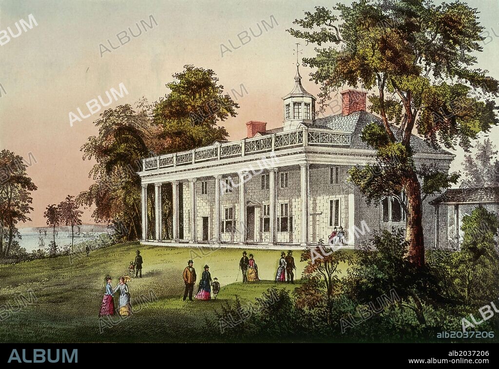 CURRIER & IVES. 'La casa de George Washington en Vermont'.