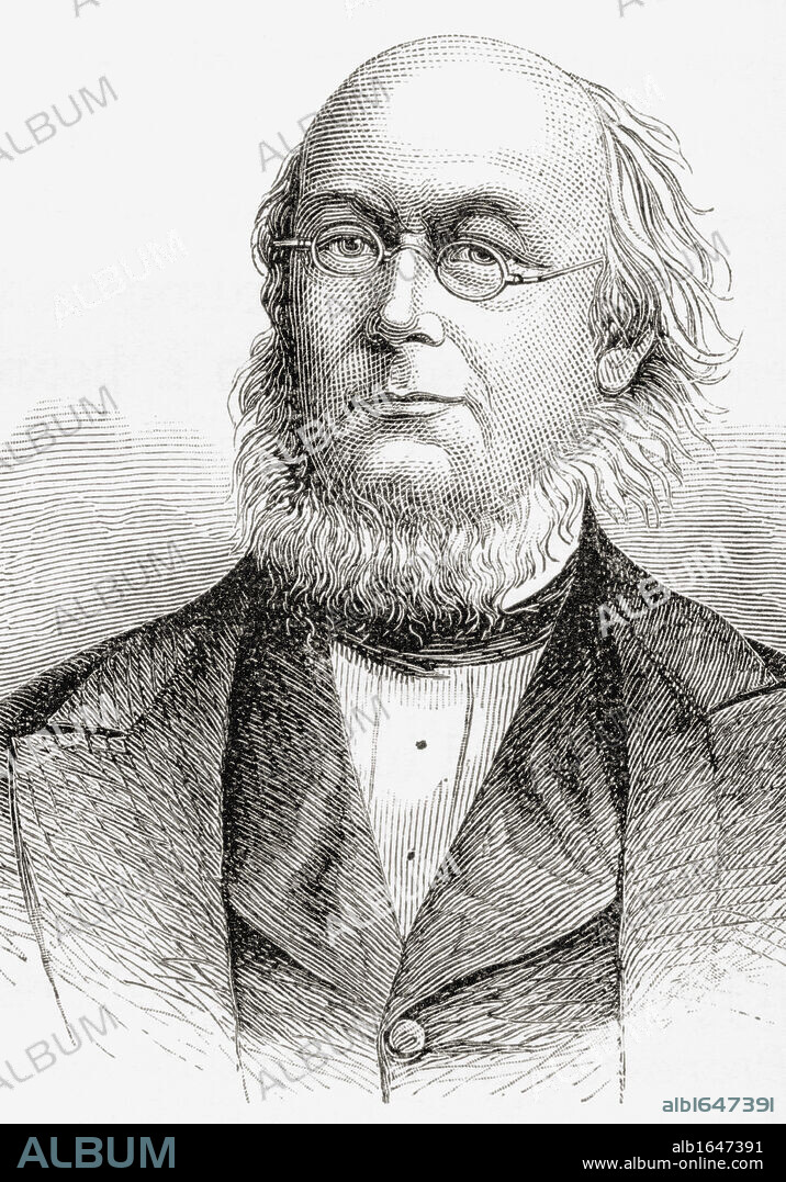 Horace Greeley 1811 to 1872. American editor, founder of the Liberal Republican Party, reformer and politician. From the book A Brief History of the United States published by A. S. Barnes and Company circa 1885.