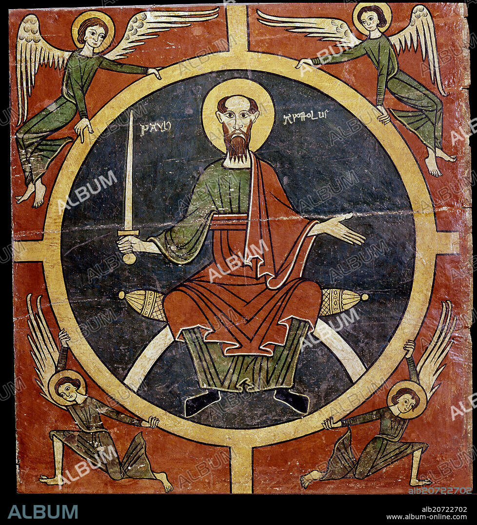 RETABLO DE TREMP - LERIDA - SAN PABLO - SIGLO XIII - PINTURA SOBRE TABLA - ESTILO ROMANICO.