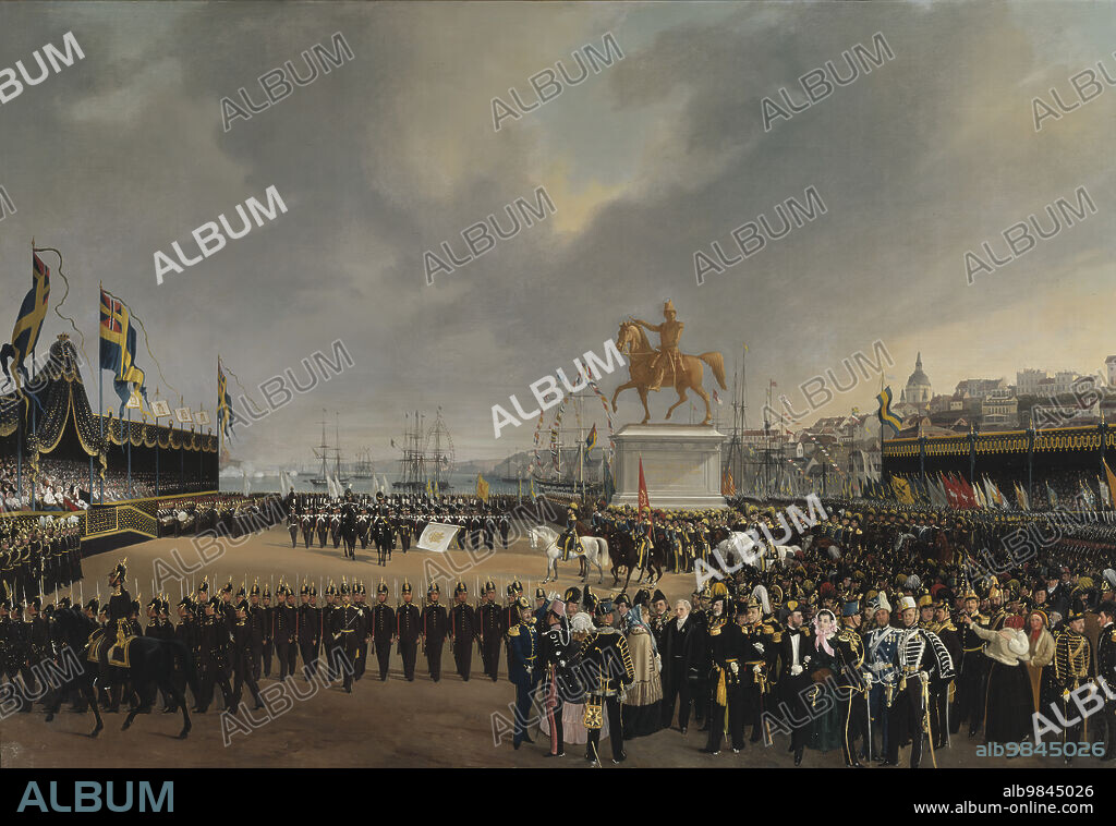 KARL STEFAN BENNET. The Unveiling of the Equestrian Statue of Carl XIV Johan of Sw. in 1854, Unknown date.