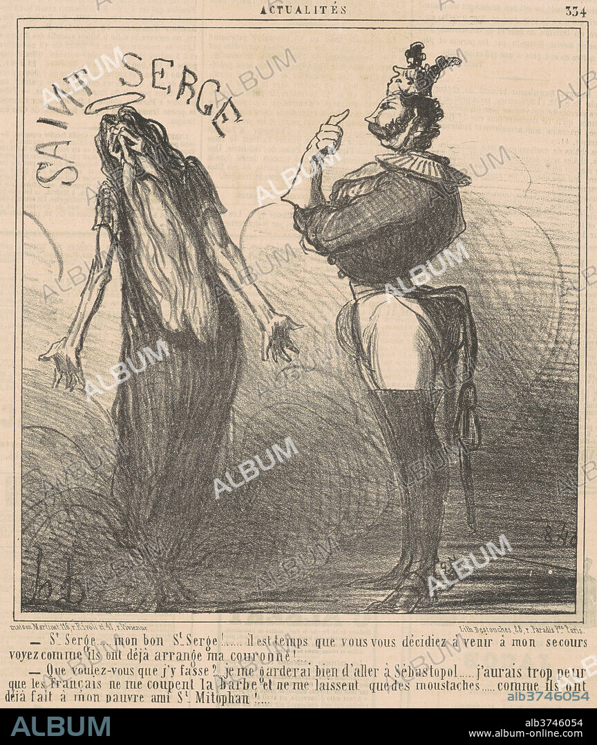 HONORE DAUMIER. Saint Serge ... Mon bon Saint Serge!. Dated: 19th century. Medium: lithograph.