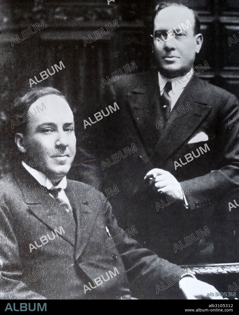 Antonio Machado (right) (1875 – 22 February 1939), Spanish republican poet with his brother the poet, Manuel Machado (1874 – 1947).