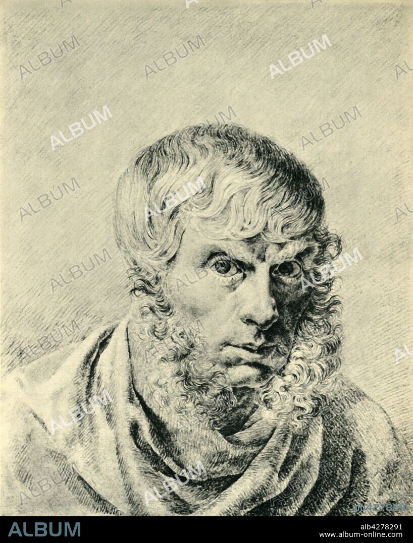 Caspar David Friedrich, c1810, (1943). Self portrait of the German painter Caspar David Friedrich (1774-1840). Drawing in the Staatliche Museen, Berlin. From "Europäische Handzeichnungen", (Five Hundred Years of European Drawings), by Bernhard Degenhart. [Atlantis-Verlag Berlin, Zürich, 1943].