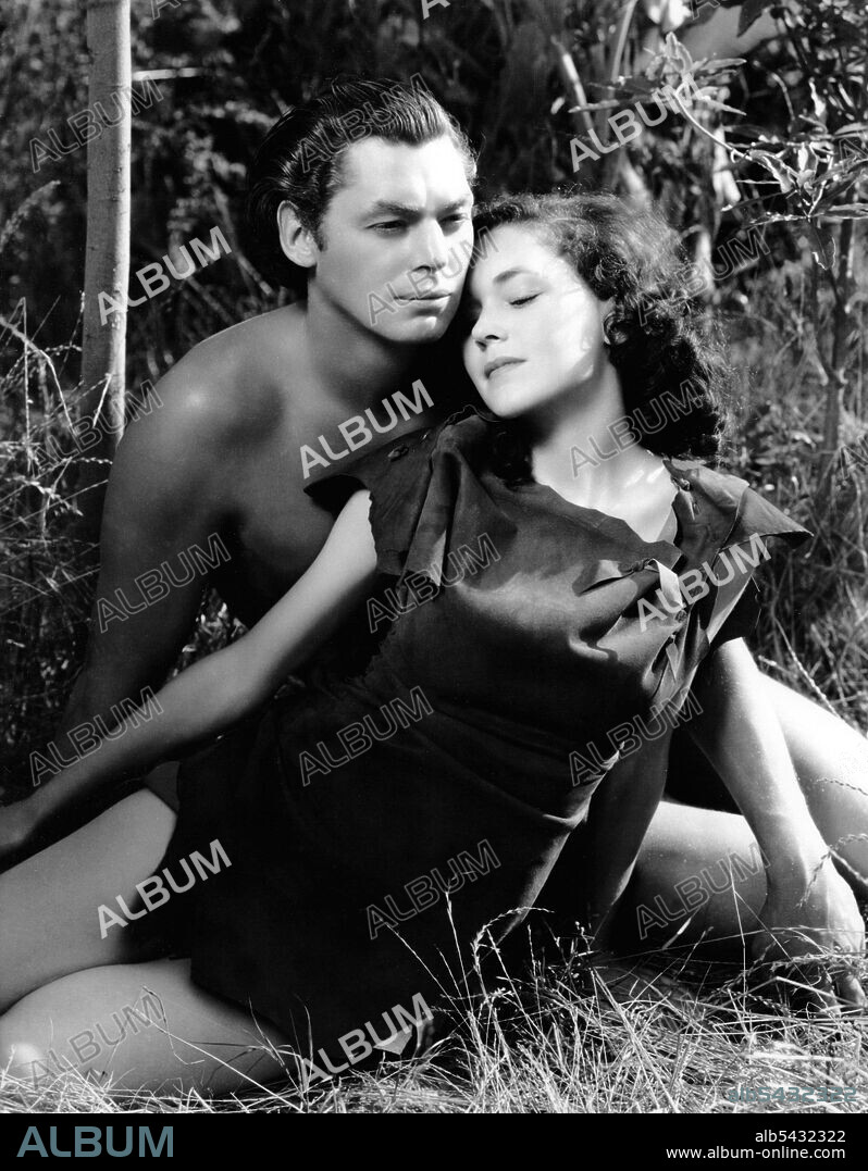 JOHNNY WEISSMULLER y MAUREEN O'SULLIVAN en LA FUGA DE TARZÁN, 1936 (TARZAN ESCAPES), dirigida por RICHARD THORPE. Copyright M.G.M.