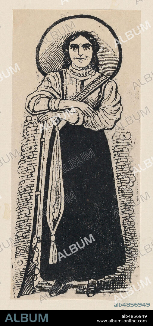 A female soldier standing, ca. 1880-1910.