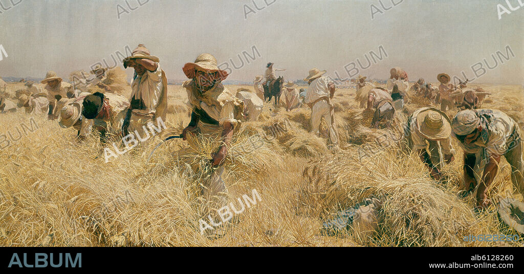 GONZALO BILBAO (1860-1938). LA SIEGA EN ANDALUCIA - 1895 - OLEO/LIENZO.