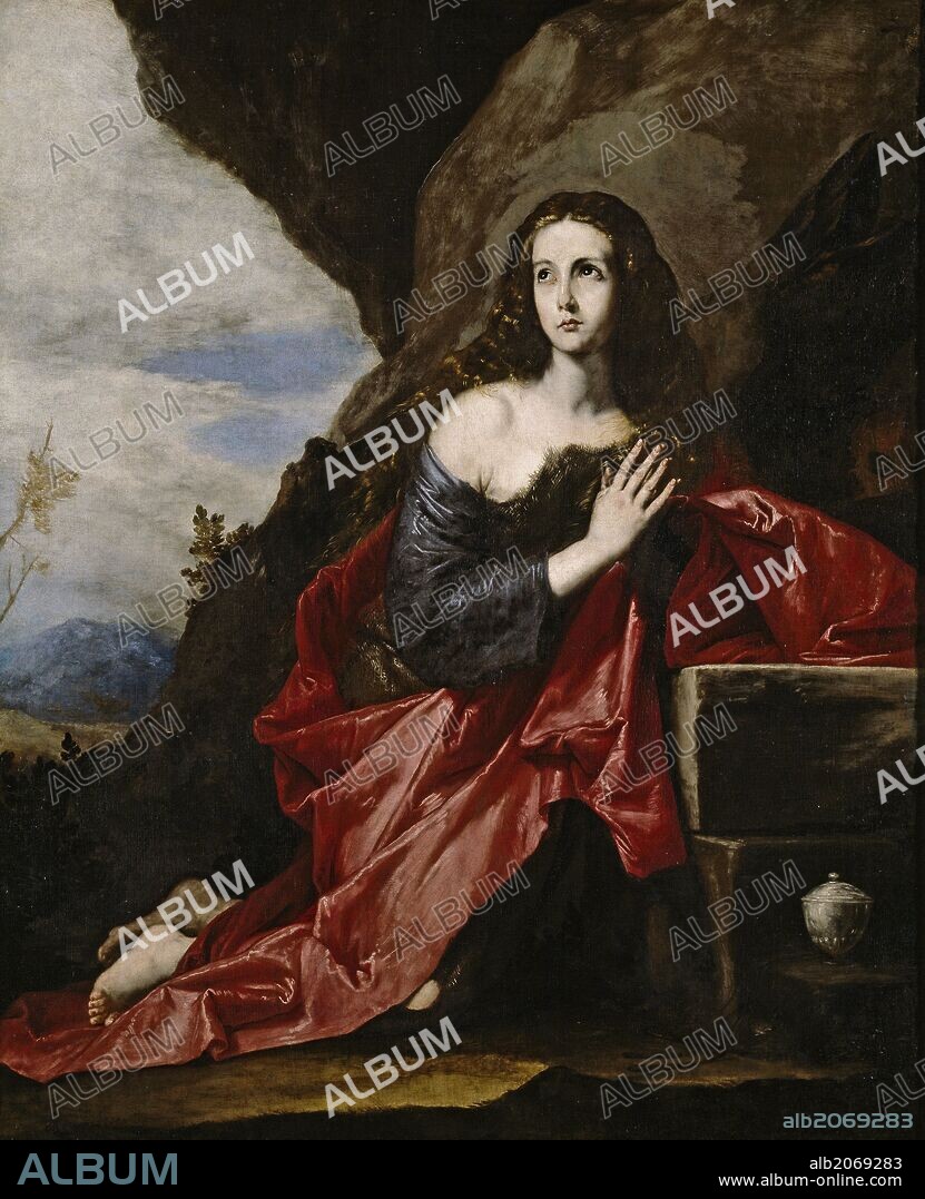 JOSÉ DE RIBERA. José de Ribera / 'La Magdalena, o Santa Taís', 1641, Escuela Española, Óleo sobre Lienzo, 182 cm x 149 cm, P01103.