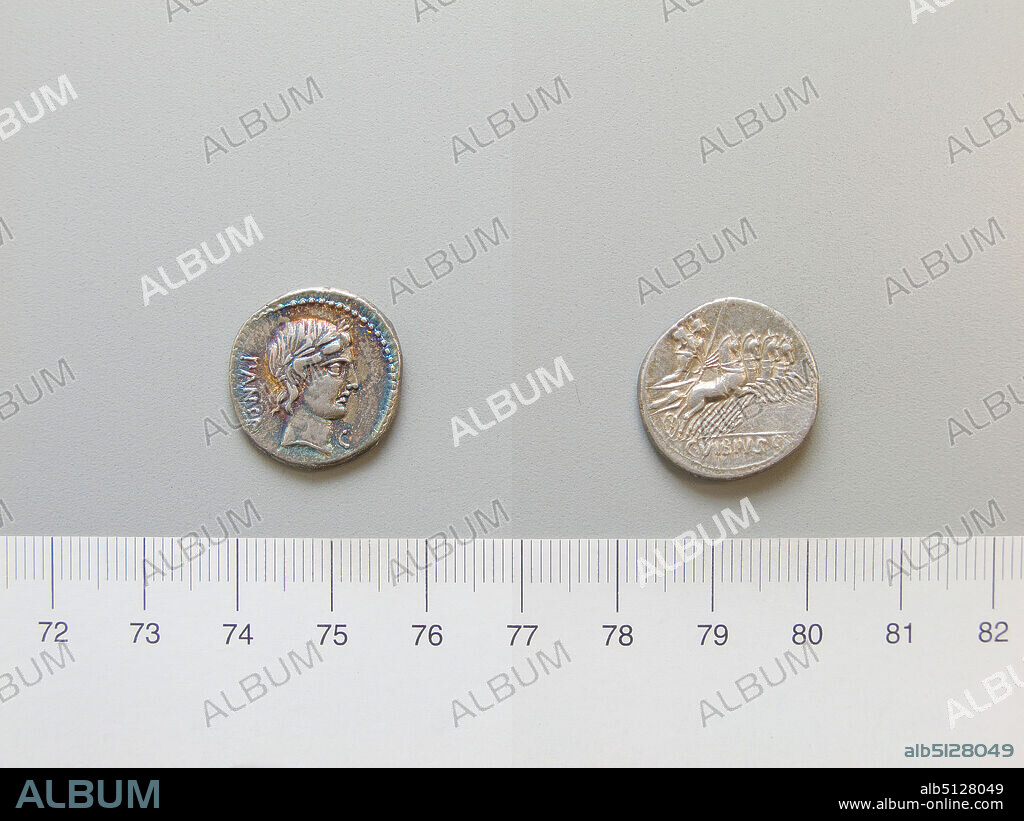 Mint: Rome, Magistrate: C. Vibius Pansa, Denarius from Rome, 90 B.C., Silver, 4.01 g, 11:00, 18.5 mm, Made in Rome, Italy, Roman, 1st century B.C., Numismatics.