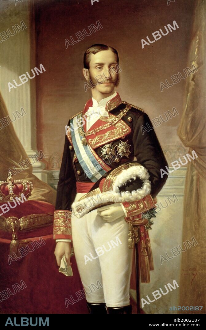 MARCOS HIRALDEZ ACOSTA. Marcos Hiráldez Acosta / 'Retrato de Alfonso XII', Óleo sobre lienzo.