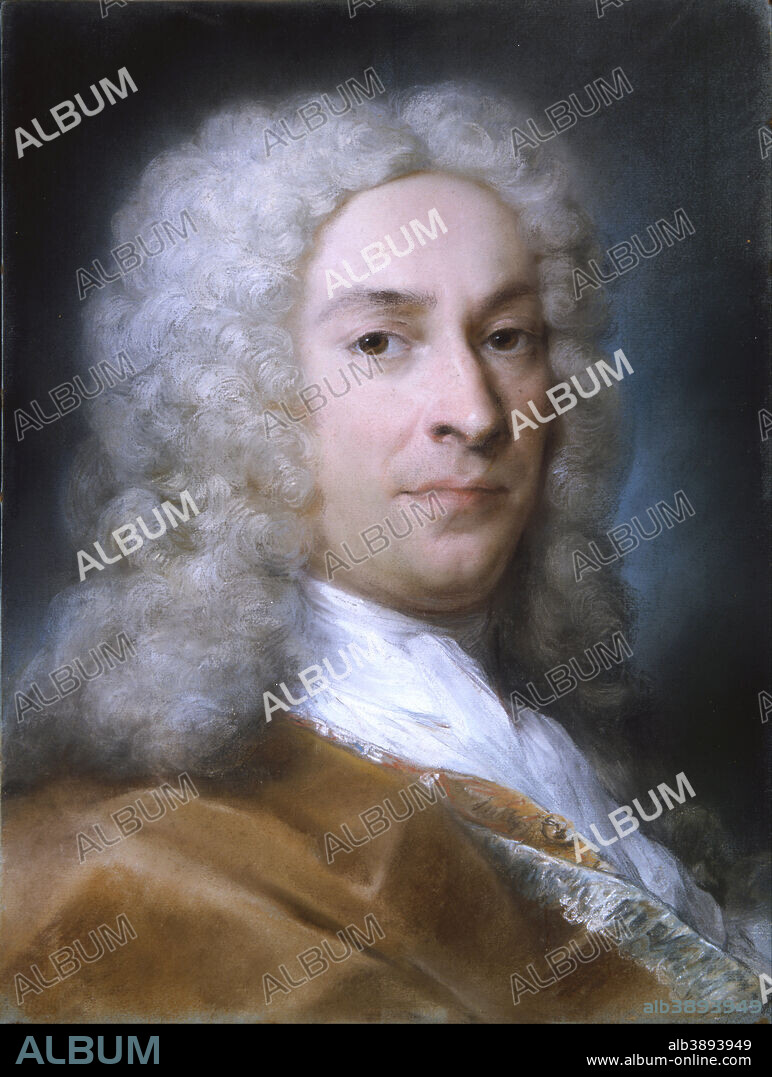 ROSALBA CARRIERA. Portrait of a Gentleman. Date/Period: 1730 - 1740. Pastel painting. Height: 477 mm (18.77 in); Width: 360 mm (14.17 in).