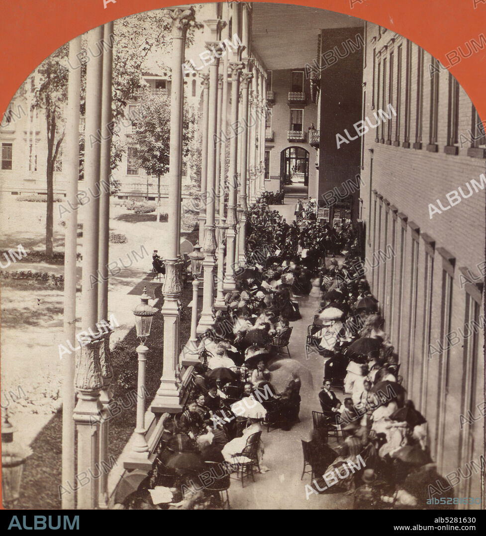 Rear Piazza, Grand Union Hotel, Saratoga., Baker & Record (Firm), New York (State), Saratoga Springs (N.Y.).