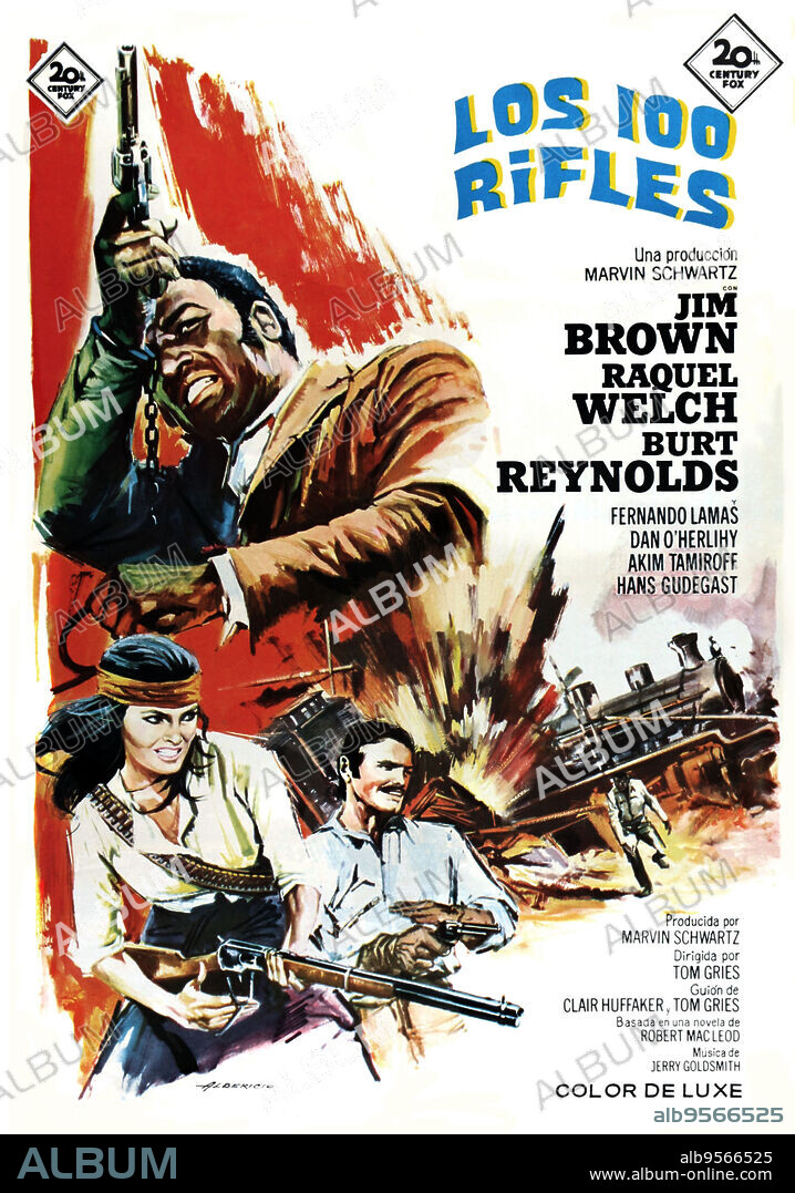 Poster de LOS 100 RIFLES, 1969 (100 RIFLES), dirigida por TOM GRIES. Copyright 20TH CENTURY FOX.