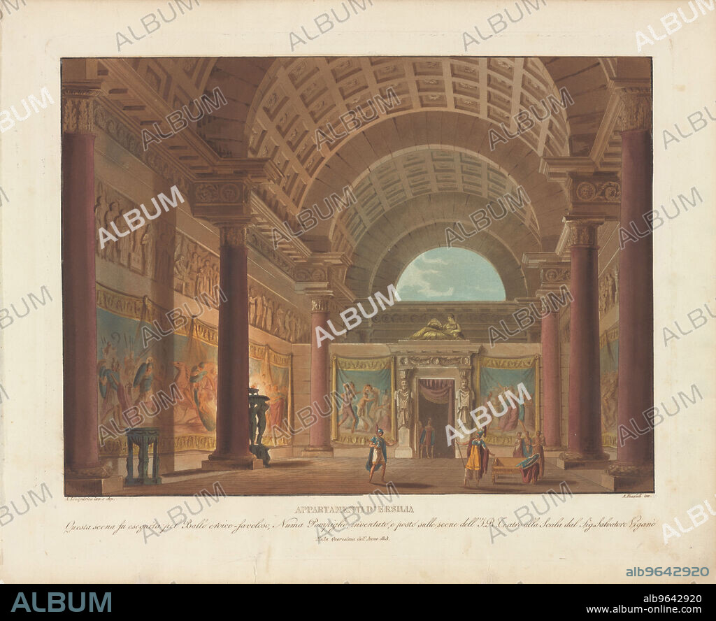 ALESSANDRO SANQUIRICO. Set design for the ballet "Numa Pompilio" by Salvatore Vigano, at Teatro alla Scala, 1815.