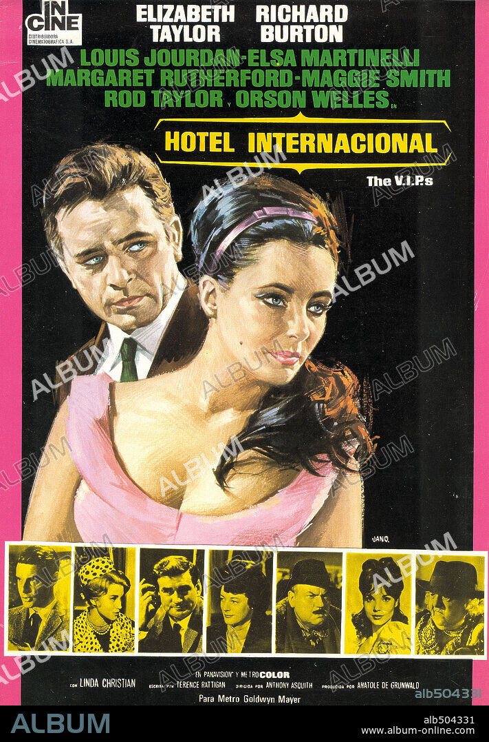 Poster de HOTEL INTERNACIONAL, 1963 (THE V. I. P. 'S), dirigida por ANTHONY ASQUITH. Copyright M.G.M.