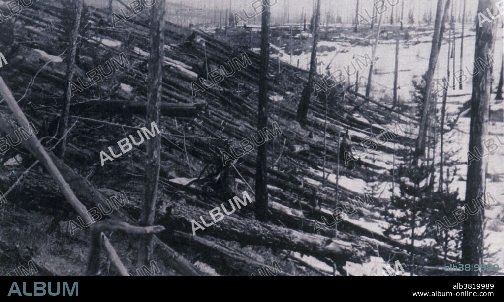 The Tunguska event, or Tunguska blast or Tunguska explosion, was an enormously powerful explosion that occurred near the Podkamennaya Tunguska River in what is now Krasnoyarsk Krai, Russia, on June 30, 1908. The explosion is believed to have been caused by the air burst of a large meteoroid or comet fragment at an altitude of 3-6 miles above the Earth's surface. Different studies have yielded varying estimates of the object's size, with general agreement that it was a few tens of metres across.