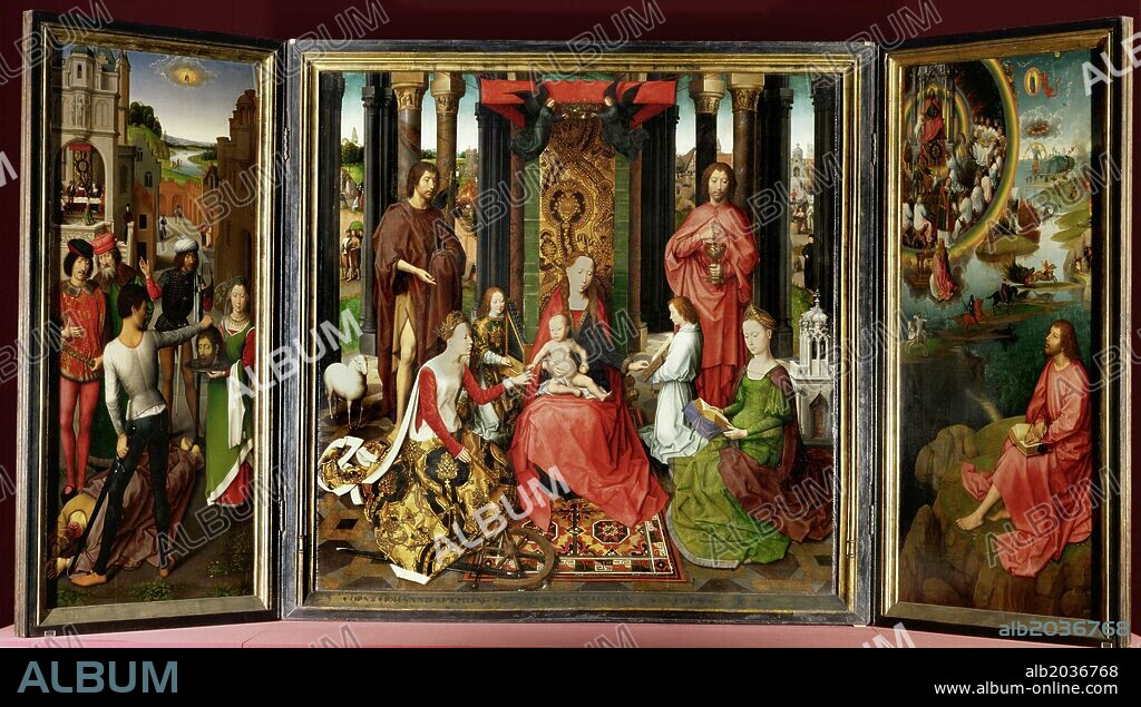 Hans Memling / 'Triptych of the Mystical Marriage of Saint Catherine', 15th.