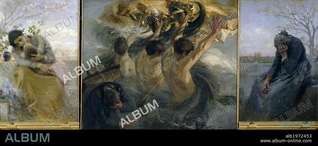 Glory, triptych, by Giuseppe Mentessi (1857-1931).