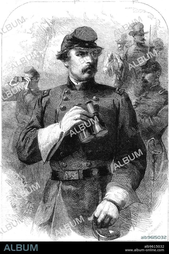 George Brinton McClellan, American soldier, 1861. George B McClellan (1826-1885) was commanding general of the Union army in the early part of the American Civil War. Frustrated by what he perceived as his excessive caution, President Lincoln relieved McClellan of command after he failed to destroy Robert E Lee's Confederate army at the Battle of Antietam in September 1862.
