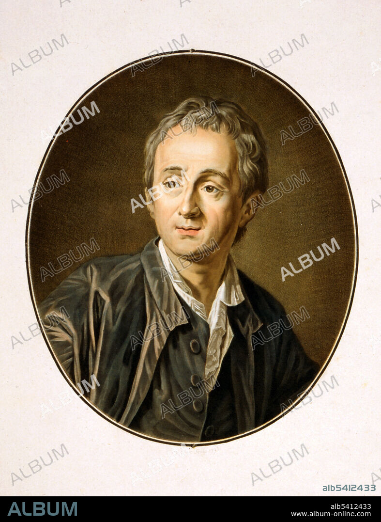 Denis Diderot (October 5, 1713 - July 31, 1784) was a French philosopher, art critic, author and co-founder, chief editor, and contributor to the Encyclopédie with Jean le Rond d'Alembert. No artist credited, undated.