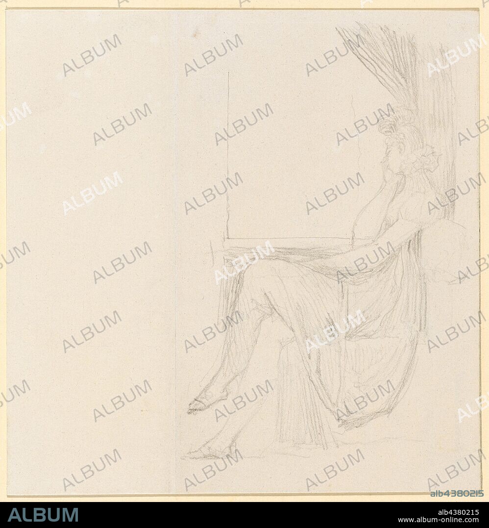 Young Woman, Asleep at the Window, c. 1815, Chalk, mounted, leaf: 17.9 x 17.5 cm, not marked, Johann Heinrich Füssli, Zürich 1741–1825 Putney Hill b. London.