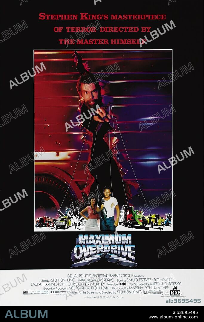 Poster de LA REBELIÓN DE LAS MÁQUINAS, 1986 (MAXIMUM OVERDRIVE), dirigida por STEPHEN KING. Copyright DE LAURENTIS ENTERTAINMENT GROUP.