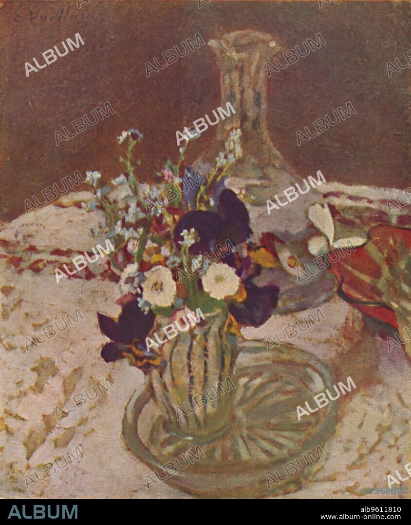 EDOUARD VUILLARD. 'Bouquet of Pansies, Forget-me-nots, and Daisies (About 1900)', c1900, (1946). From Vuillard - His Life and Work, by Claude Roer Marx. [Paul Elek, London, 1946].
