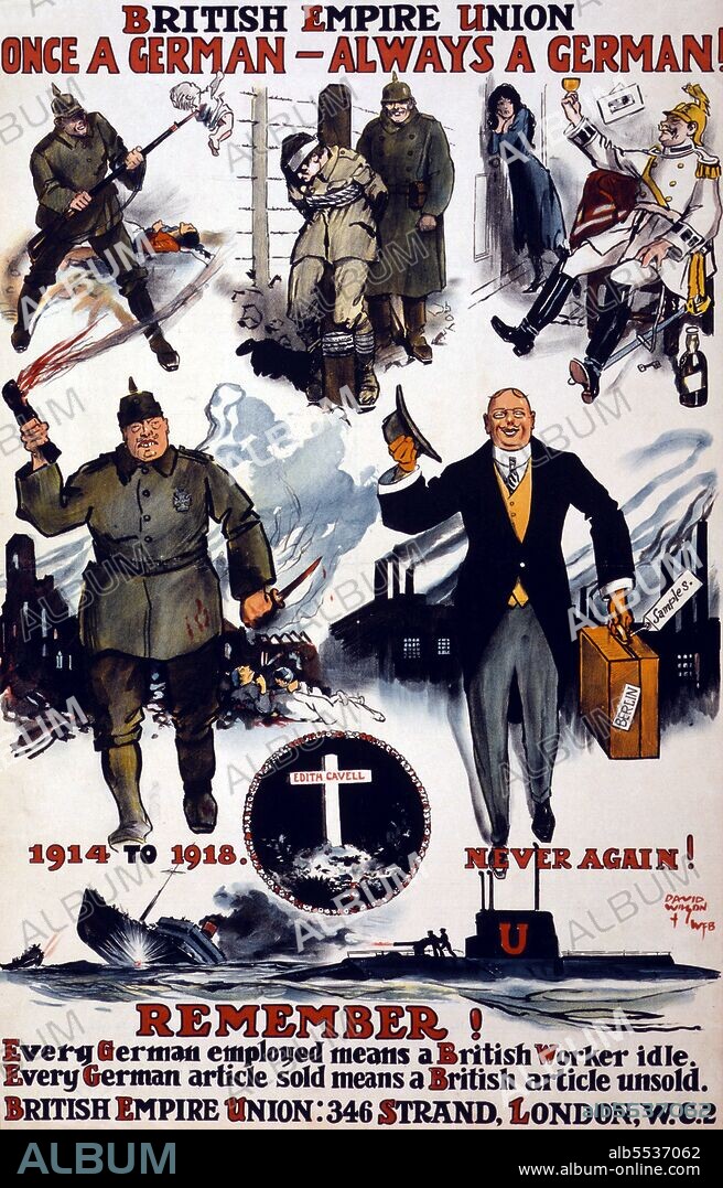 The British Empire Union (BEU) was created in the United Kingdom during World War I, in 1916, after changing its name from the Anti-German Union, which had been founded in 1915. Sir George Makgill was the BEU's Honorary Secretary and Lord Edward Illiffe was its treasurer. The BEU was anti-socialist and thought that the Labour Party would 'Bolshevise Britain' and argued for a paramilitary force to combat it. It was also associated with the antisemitism of Leopold Maxse. It held anti-German demonstrations in Hyde Park and elsewhere and is thought to have had around 10,000 members across fifty branches by the end of 1918. The BEU advocated 'wholesale internment' and received over 1,250,000 signatures on petition for this cause, which it presented to the Prime Minister. It also disrupted meetings of pacifist and civil liberties groups and produced anti-German posters.