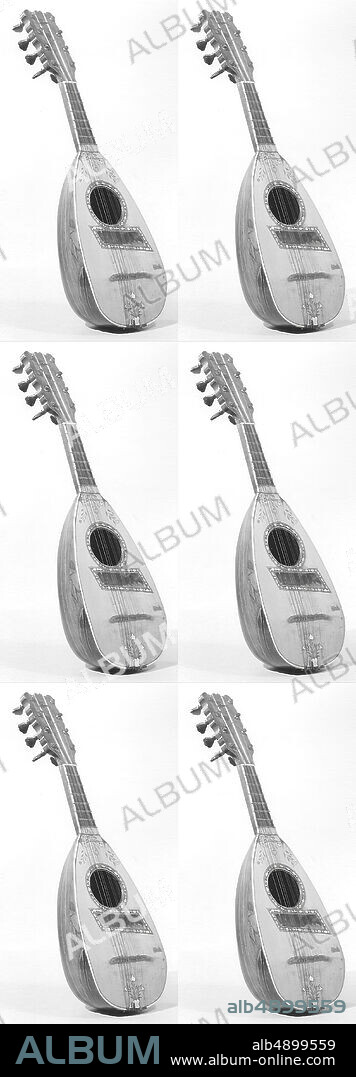Mandoline, Italian, 18th century, Naples, Italy, Italian, wood, various materials, L. 53.3 cm (21 in.); W. 14 cm (5 1/2 in.), Chordophone-Lute-plucked-fretted.