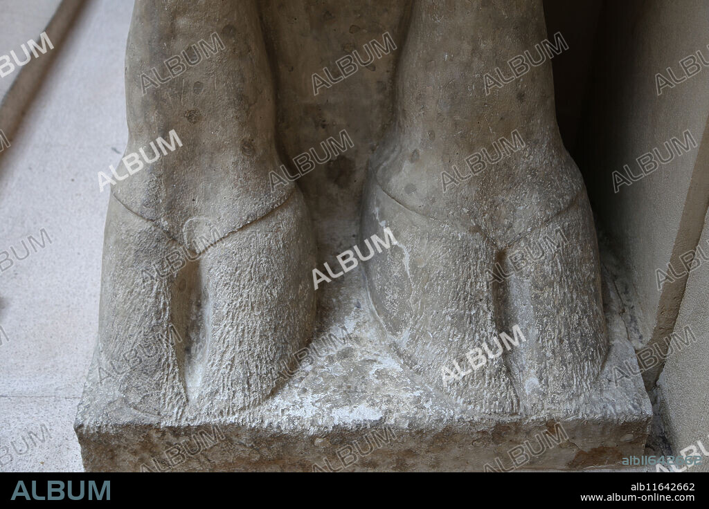 Lamassu from the Palace of Sargon II. Assyrians. 721-705 BC. Khorsabad Palace. Detail claw. Louvre Museum. Paris. France.