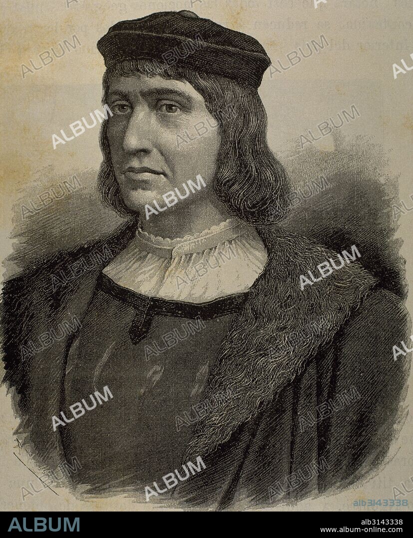 Diogo Cao (ca. 1452-ca. 1486). Portuguese navigator and explorer. First European to explore the Congo River and the West coast of Africa, present-day Angola and Namibia. Portrait. Engraving. 19th century.