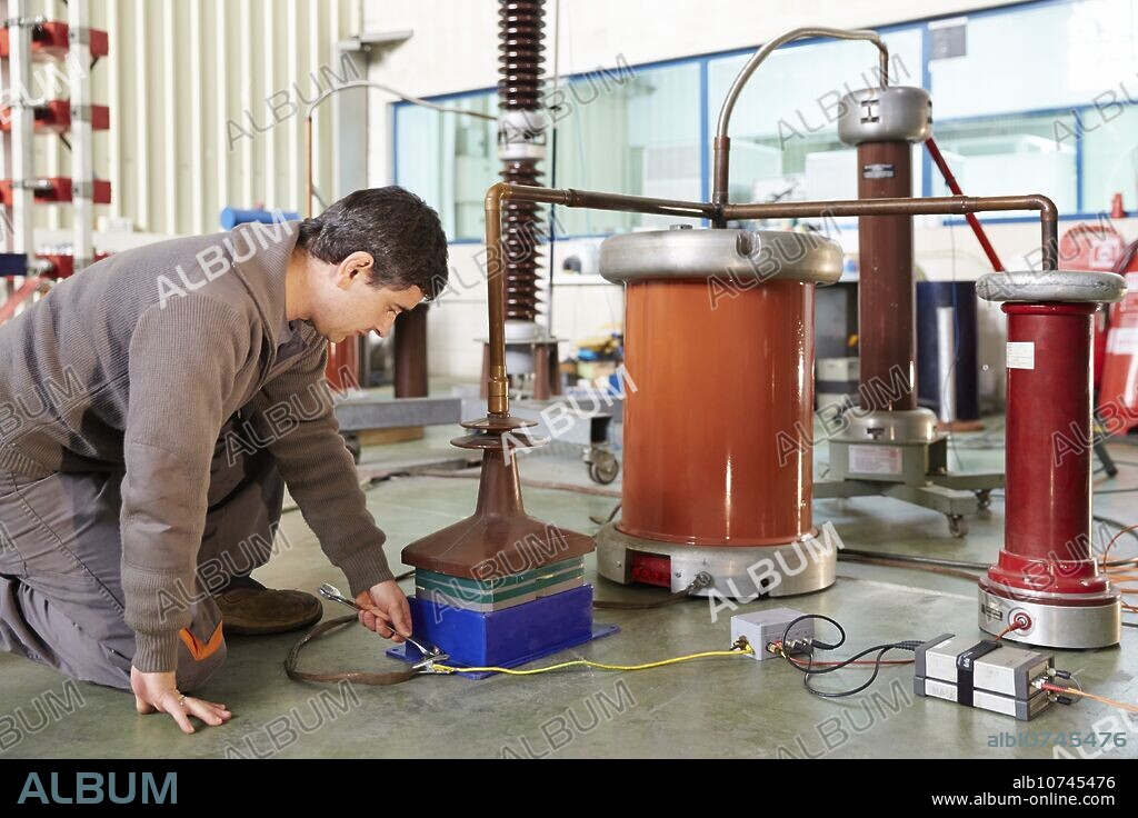 Shock test. Equipment boost with spark gap. High Voltage Electric Laboratory. Certification of electrical equipment. Technological Services to Industry. Tecnalia Research & innovation, Bizkaia, Basque Country, Spain.