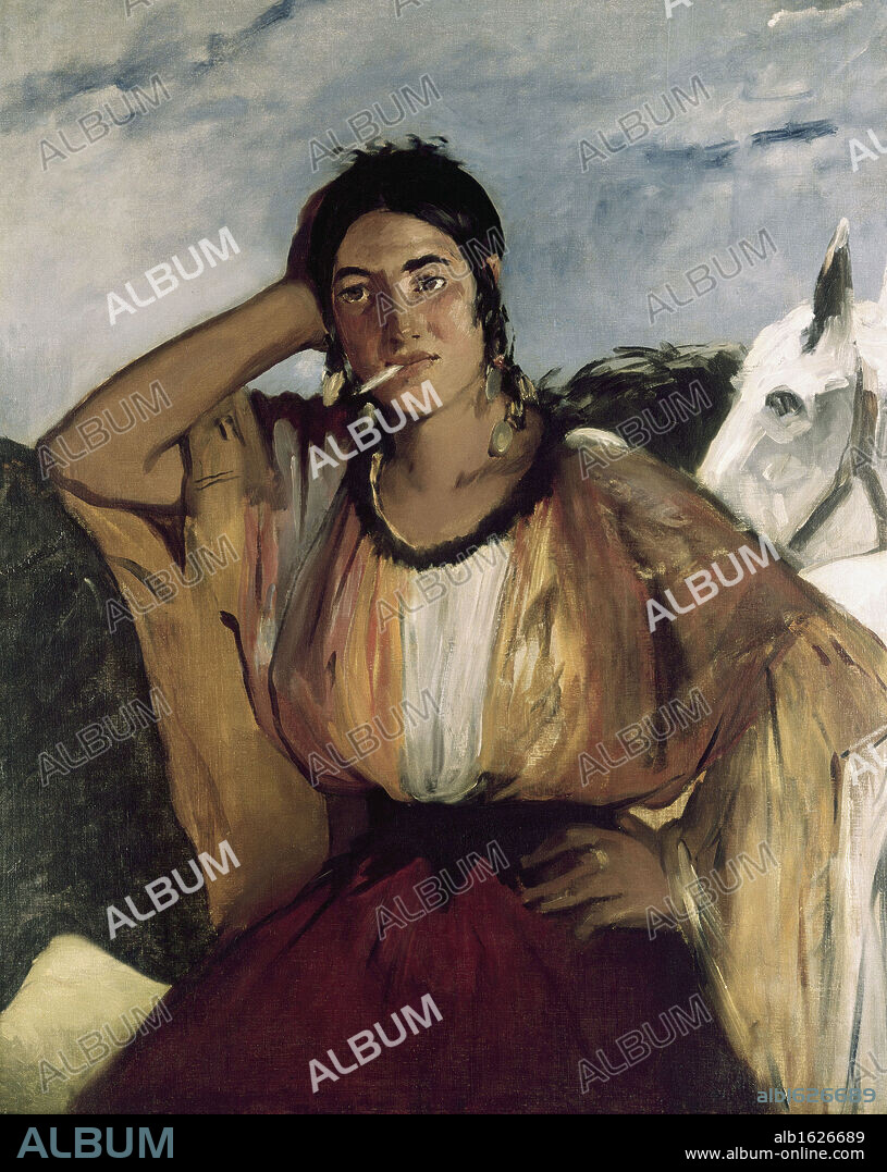 Gypsy with a Cigarette (Indian Woman Smoking)  Edouard Manet (1832-1883/French)  Oil on canvas  Princeton University Art Museum, New Jersey.