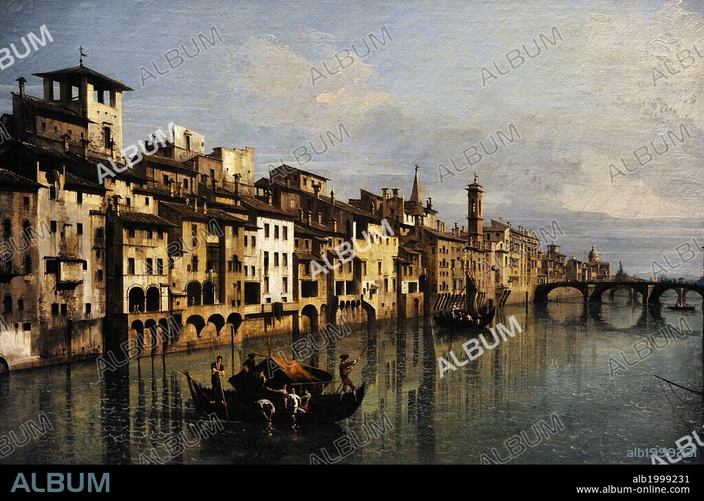 ARTE S. XVIII. ITALIA. Bernardo Bellotto, también llamado Canaletto el joven, (Venecia; 30 de enero de 1721-Varsovia; 17 de octubre de 1780), pintor y grabador vedutista italiano. Fue sobrino de Canaletto. "El río Arno en Florencia". Museo de Bellas Artes. Budapest. Hungría.