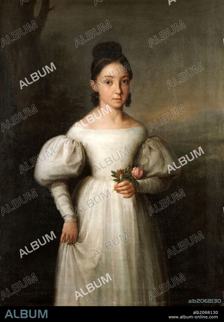 ANTONIO MARIA ESQUIVEL. Antonio María Esquivel y Suárez de Urbina / 'La infanta María Luisa Teresa de Borbón, duquesa de Sessa', 1834, Spanish School, Oil on canvas, 62 cm x 46,5 cm, P04305.