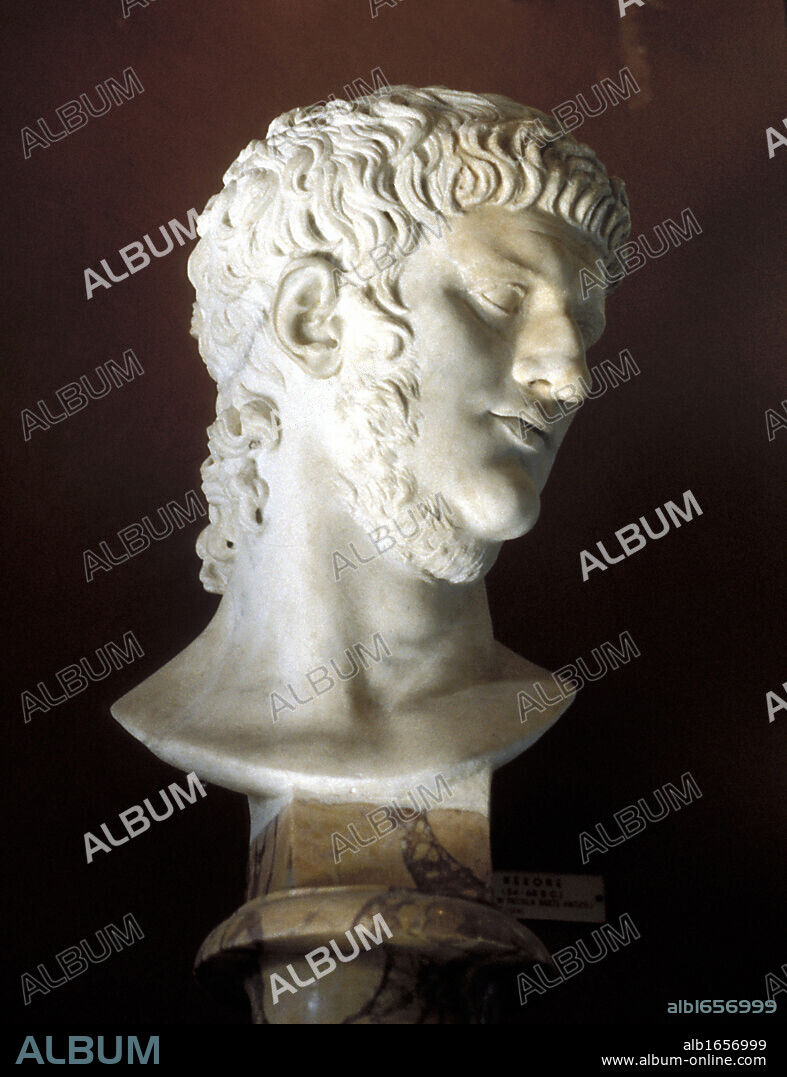 Nero (37-68) Roman emperor from 54. Marble bust.