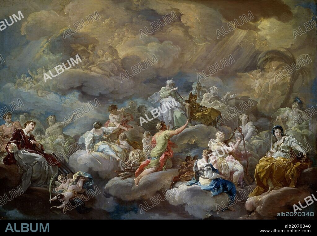 Corrado Giaquinto / 'Saints in Glory', 1755-1756, Italian School, Oil on canvas, 97 cm x 137 cm, P00109.