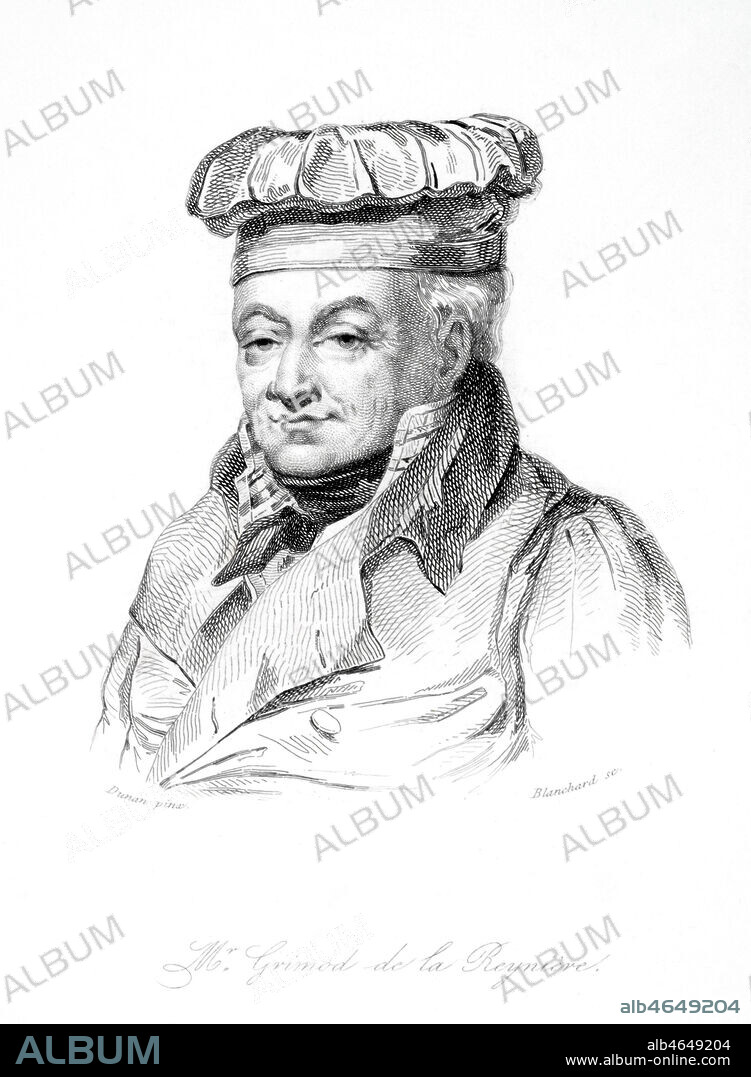 Portrait de Alexandre GRIMOD DE LA REYNIERE (1758-1837) par DUNAN (19 S.) in Classiques de la table, 1845. Credit: Coll. Sev/KHARBINE-TAPABOR.