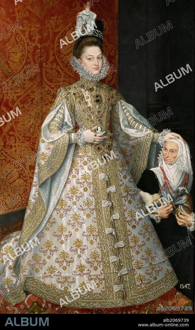 ALONSO SÁNCHEZ COELLO. Alonso Sánchez Coello / 'Isabel Clara eugenia and Magdalena Ruiz', 1585-1588, Spanish School, Oil on canvas, 207 cm x 129 cm, P00861.
