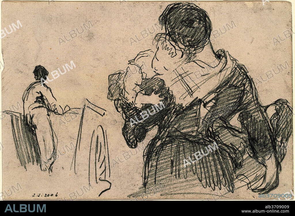 JOHN SINGER SARGENT. Mother and Child [recto]. Dated: c. 1871-1872. Dimensions: sheet: 9.68 × 14.29 cm (3 13/16 × 5 5/8 in.). Medium: graphite on wove paper.