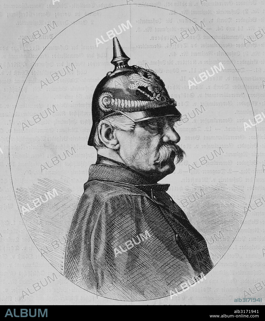 Albrecht theodor emil graf von roon, 1803-1879, prussian general field marshal, illustrated war history, german - french war 1870-1871.