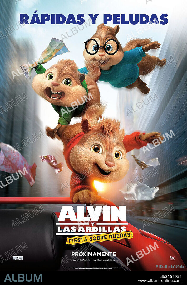 Poster de ALVIN Y LAS ARDILLAS 4: FIESTA SOBRE RUEDAS, 2015 (ALVIN AND THE CHIPMUNKS: THE ROAD CHIP), dirigida por WALT BECKER. Copyright FOX 2000 PICTURES/REGENCY ENTERPRISES/BAGDASARIAN PROD/SUNSW.