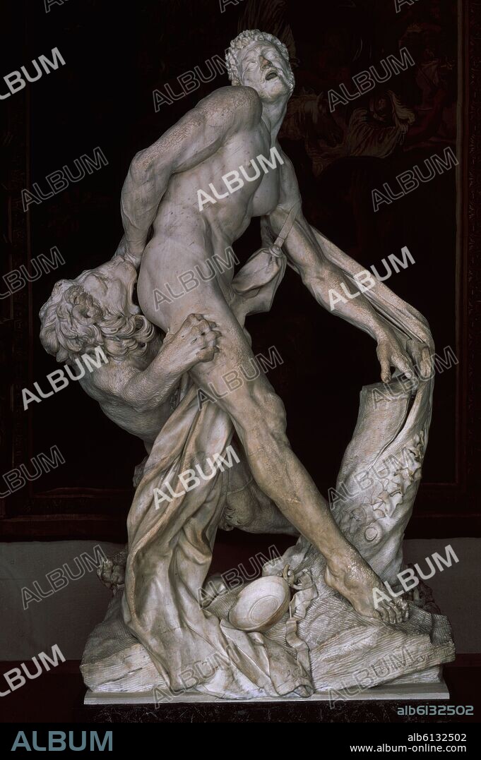 PIERRE PUGET. ESCULTURA EN MARMOL - MILON DE CROTONA - MARMOL - SIGLO XVII - PROCEDENTE DE LOS JARDINES DE VERSALLES - BARROCO FRANCES.