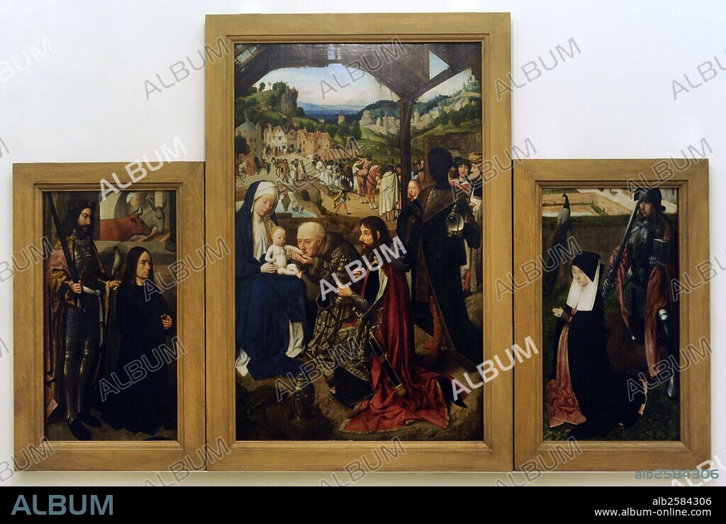 ARTE SIGLO XV. FLANDES. Geertgen tot Sint Jans (1460-1490) conocido como Gerrit Gerritsz y, en español, como Gerardo de San Juan. Pintor holandés de la escuela flamenca dentro del gótico, época del prerrenacimiento según otra denominación. Tríptico de la Adoración de los Reyes. Galería Nacional de Praga (Sternberg Palace). República Checa.